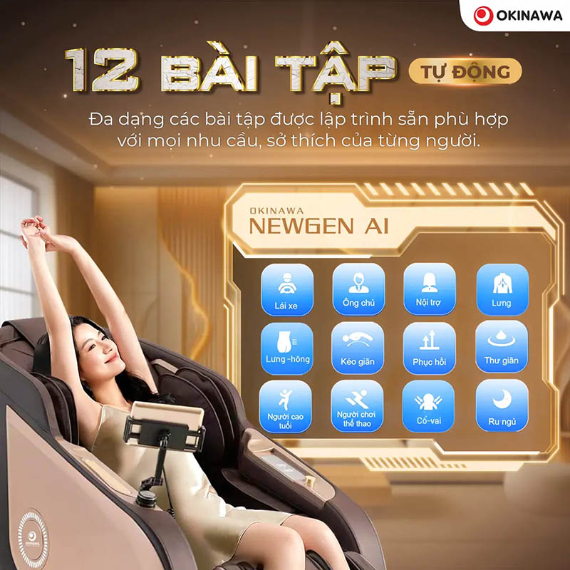 12 bai tap tu dong okinawa new gen AI