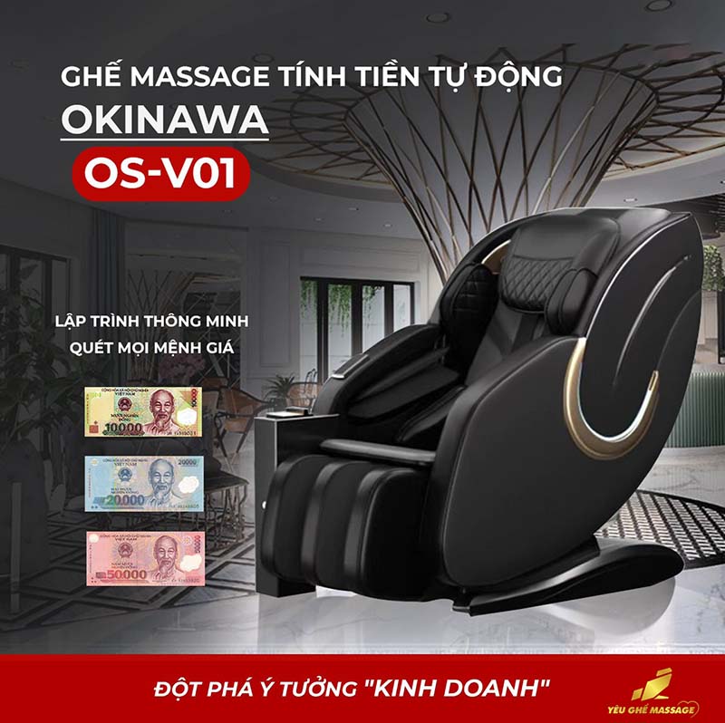 Ghế Massage Tính Tiền Tự Động Okinawa OS V01 ghế massage thu tiền tự động okinawa os v01