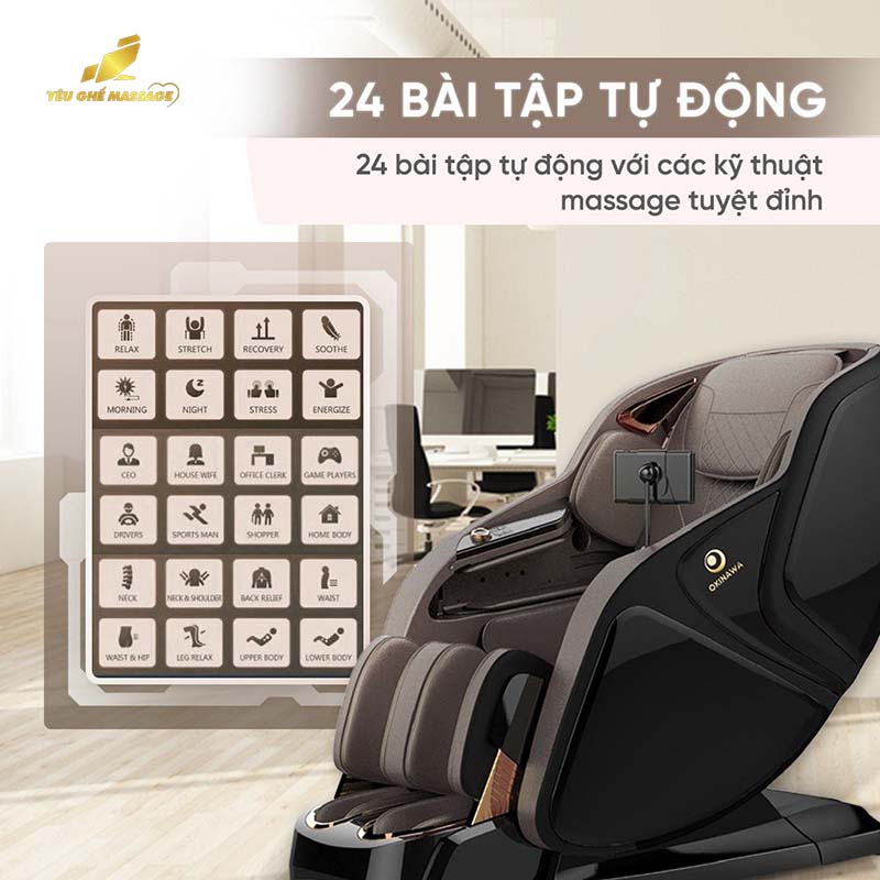Ghe massage OKINAWA GOOD9 24 bai tap tu dong