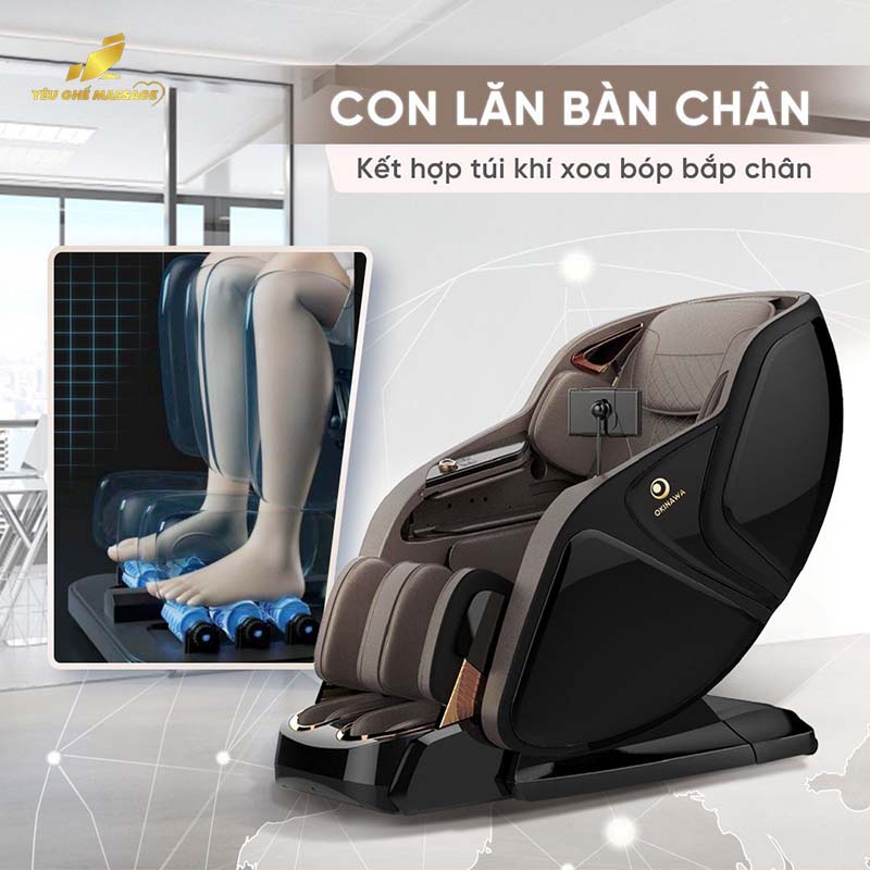 Ghe massage OKINAWA GOOD9 con lan ban chan linh hoat