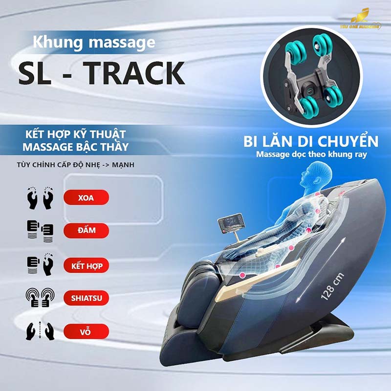Ghế Massage Okinawa OS 706 Ghe massage okinawa OS 706 bi lan di chuyen doc khung ray