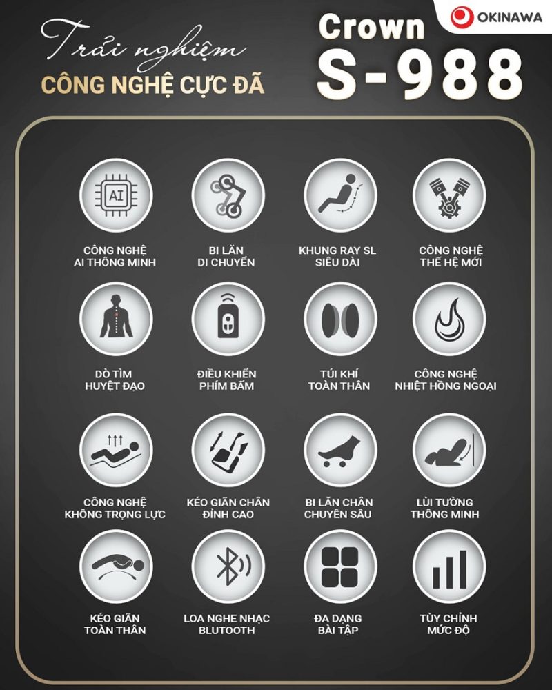 Ghế massage Okinawa Crown S-988