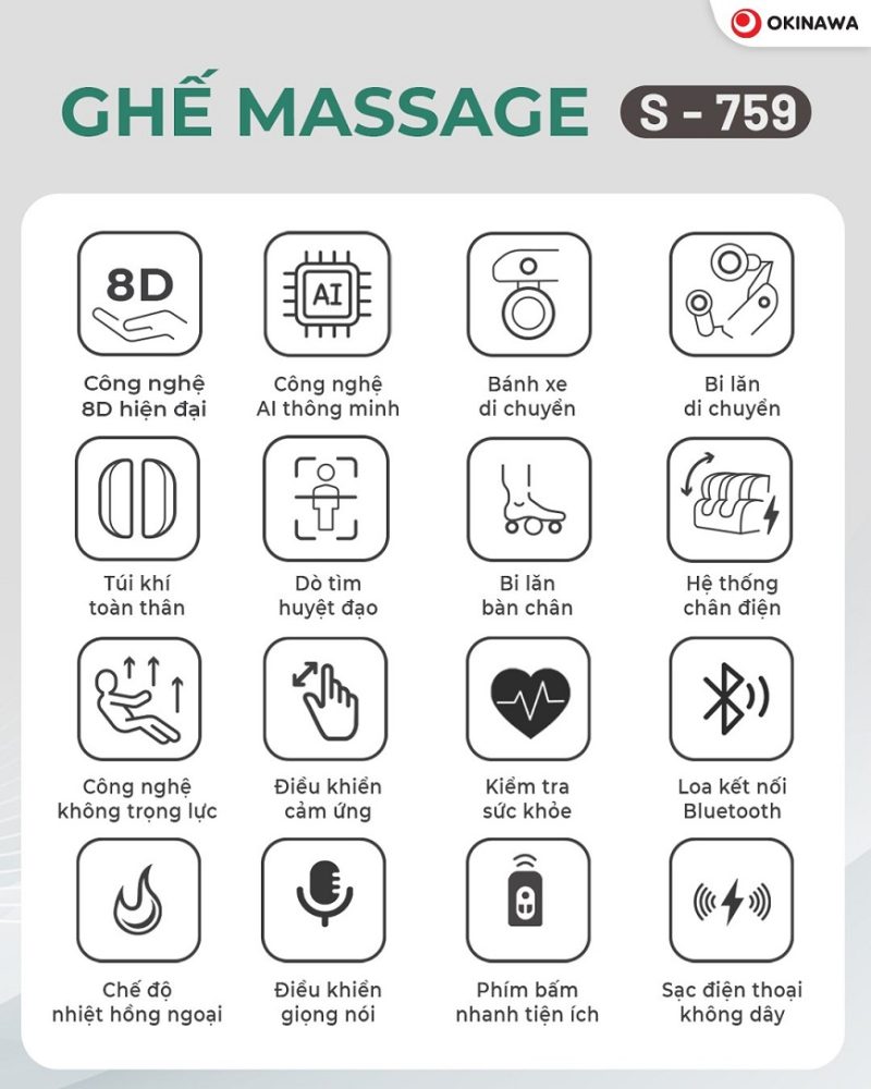 Ghế massage Okinawa S-759 Ghế massage Okinawa S-759