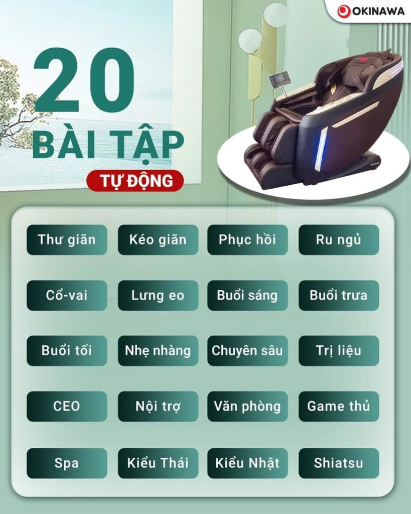 GHẾ MASSAGE OKINAWA OS-410 20 bai tap ghe massage okinawa os 410