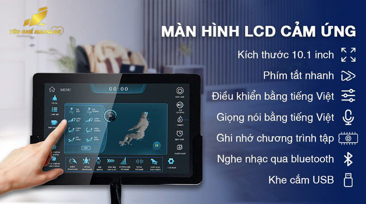 Công nghệ màn hình LCD LED điều khiển ghế massage thông minh