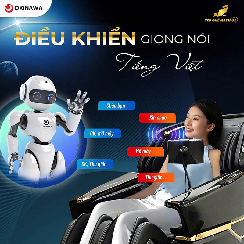 Điều khiển giọng nói Ghế Massage Okinawa Empire