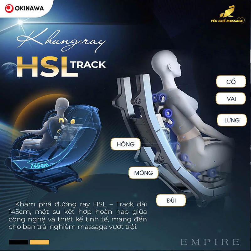 Khung ray HSL Ghế Massage Okinawa Empire