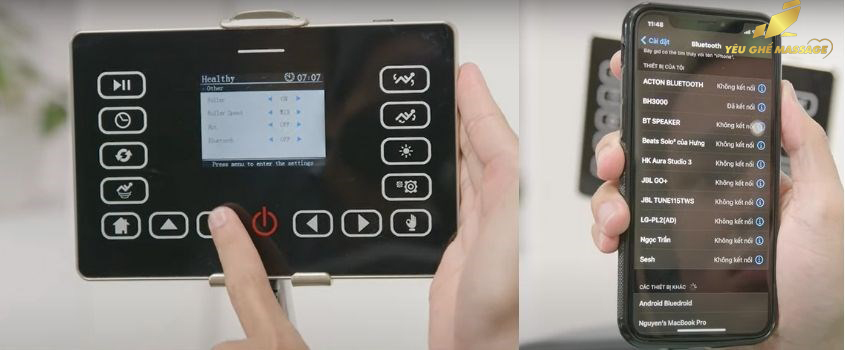 Loa Bluetooth trên ghế massage không kết nối được