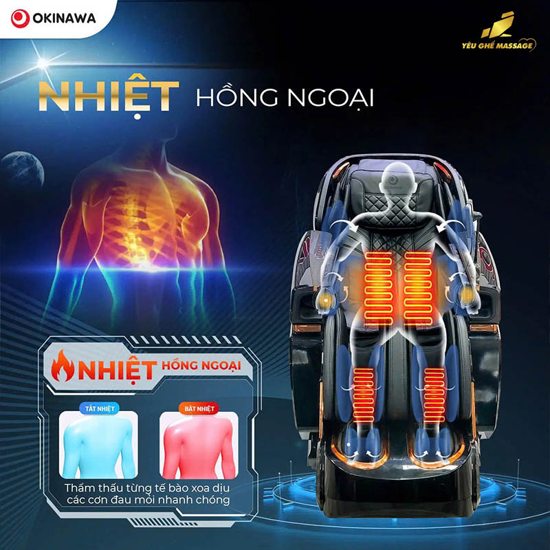 Nhiệt hồng ngoại Ghế Massage Okinawa Empire