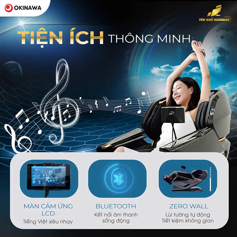 Tiện ích thông minh Ghế Massage Okinawa Empire
