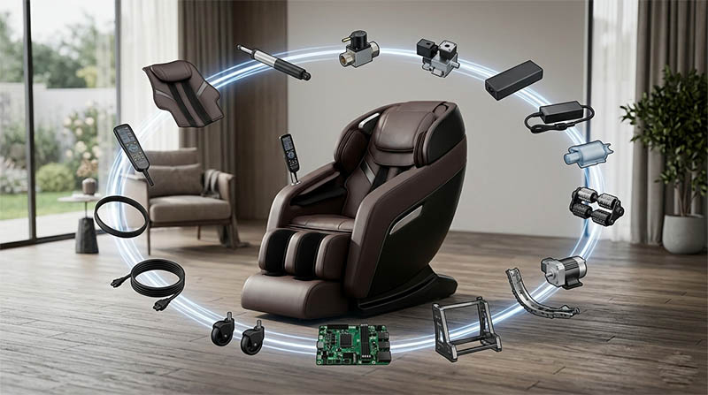 Tổng hợp Linh Kiện, Phụ Kiện Trên Ghế Massage Toàn Thân