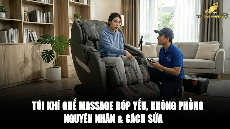 Túi khí ghế massage bóp yếu, không phồng: Nguyên nhân & Cách sửa